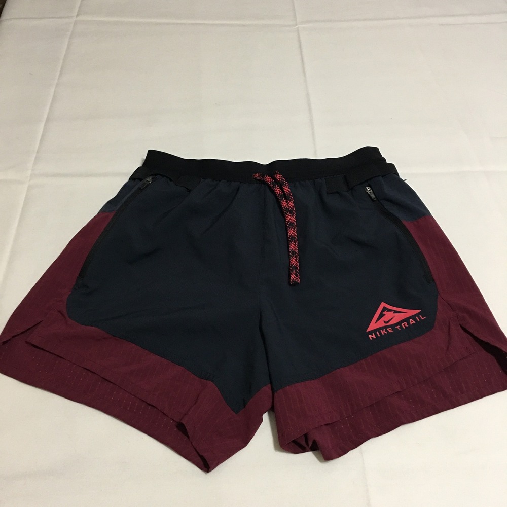 Nike Flex Stride Mens Trail Running Shorts Size Small Burgundy Dri-FIT